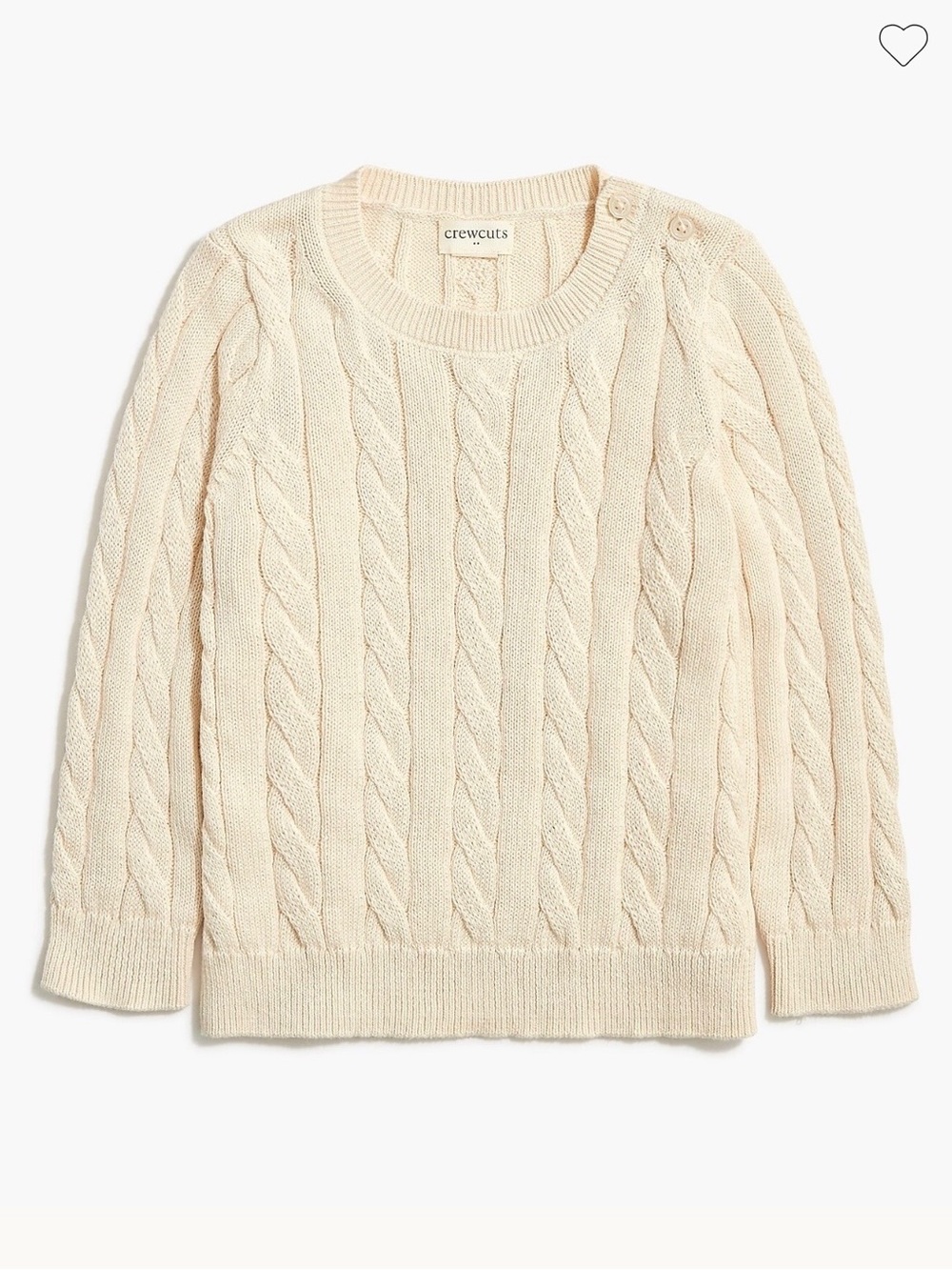Crewcuts Cream Cable-Knit Crewneck Sweater